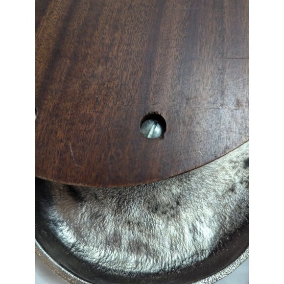 Wood Pewter Cutting baod Made in France hanging 20 x 9 textured metal 4 lbs - Picture 13 of 16